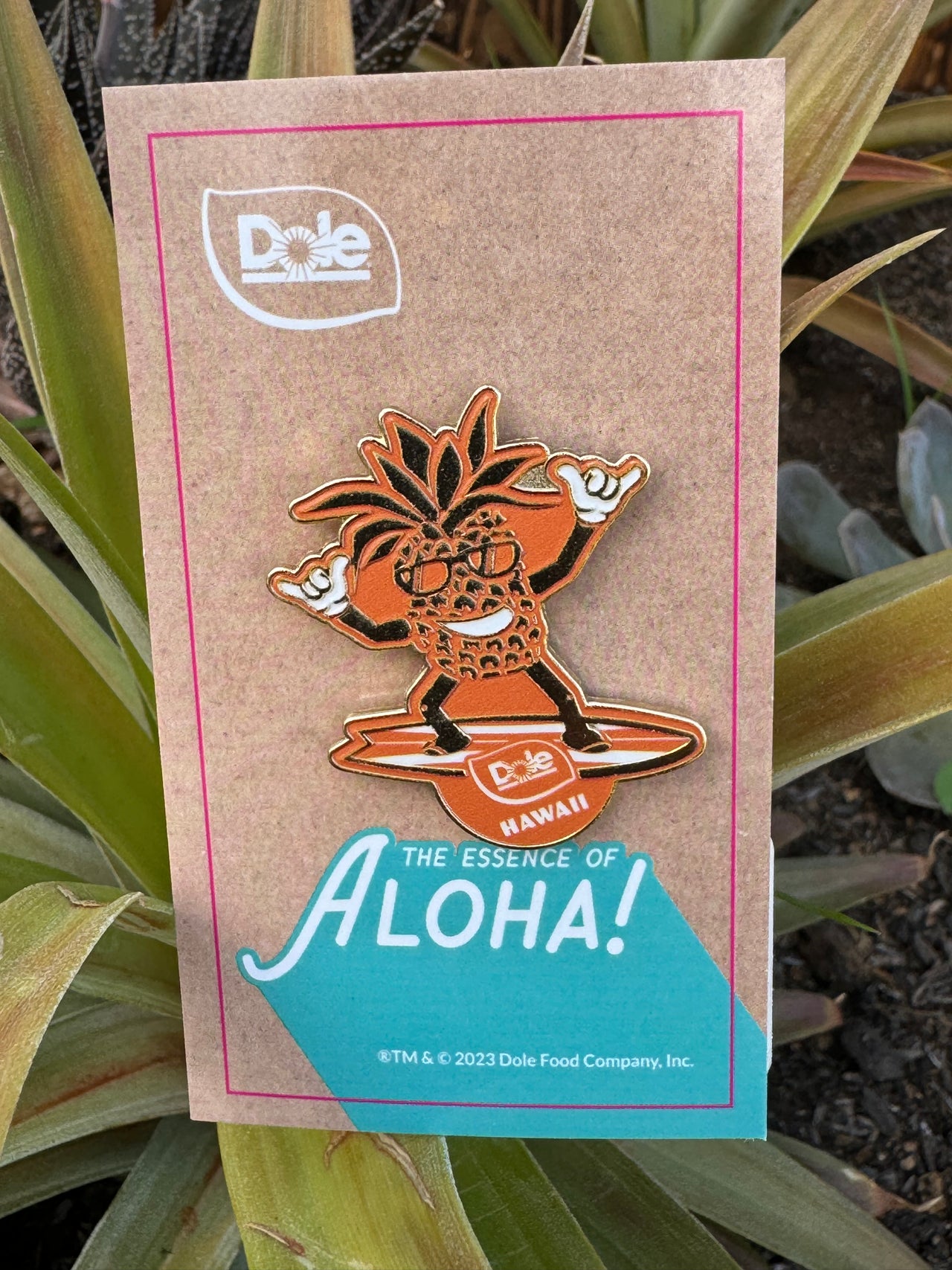 Dole Surfing Pineapple Pin