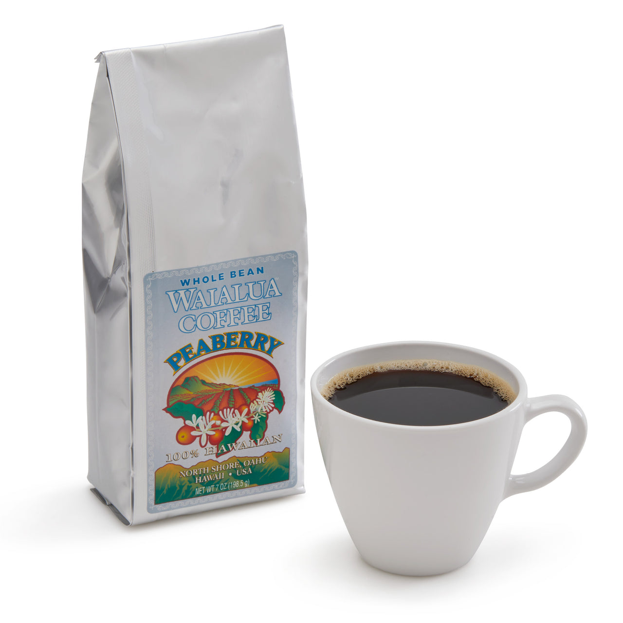 Peaberry Coffee with Cup